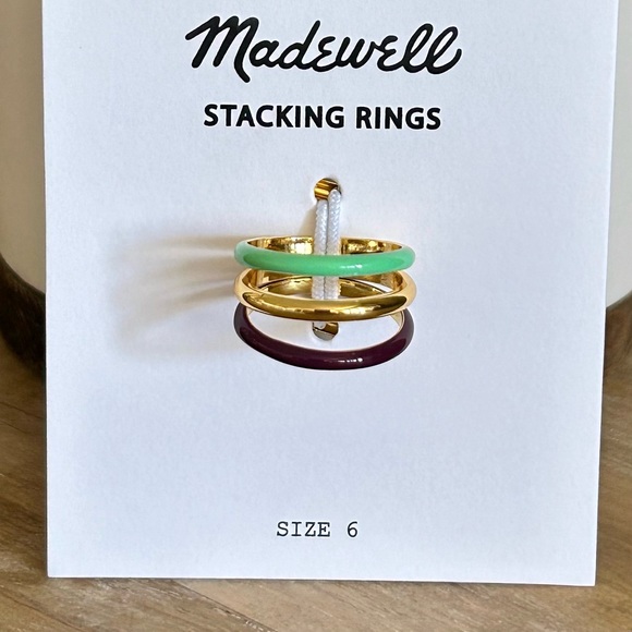 Madewell Colorblock Enamel Stacking Ring Set - Picture 1 of 11